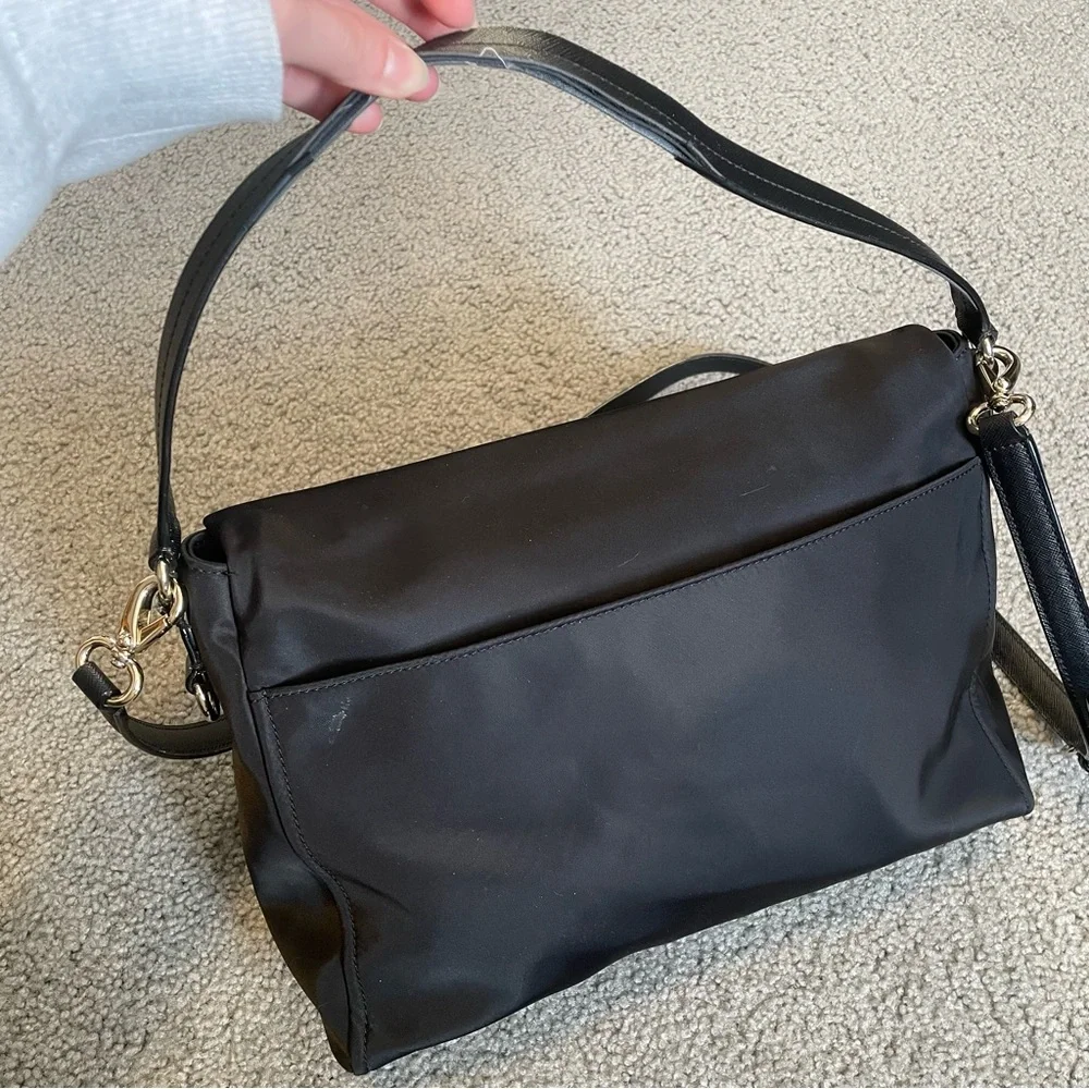 Kate Spade Black Nylon Messenger Bag/Tote/Purse - Picture 3 of 12